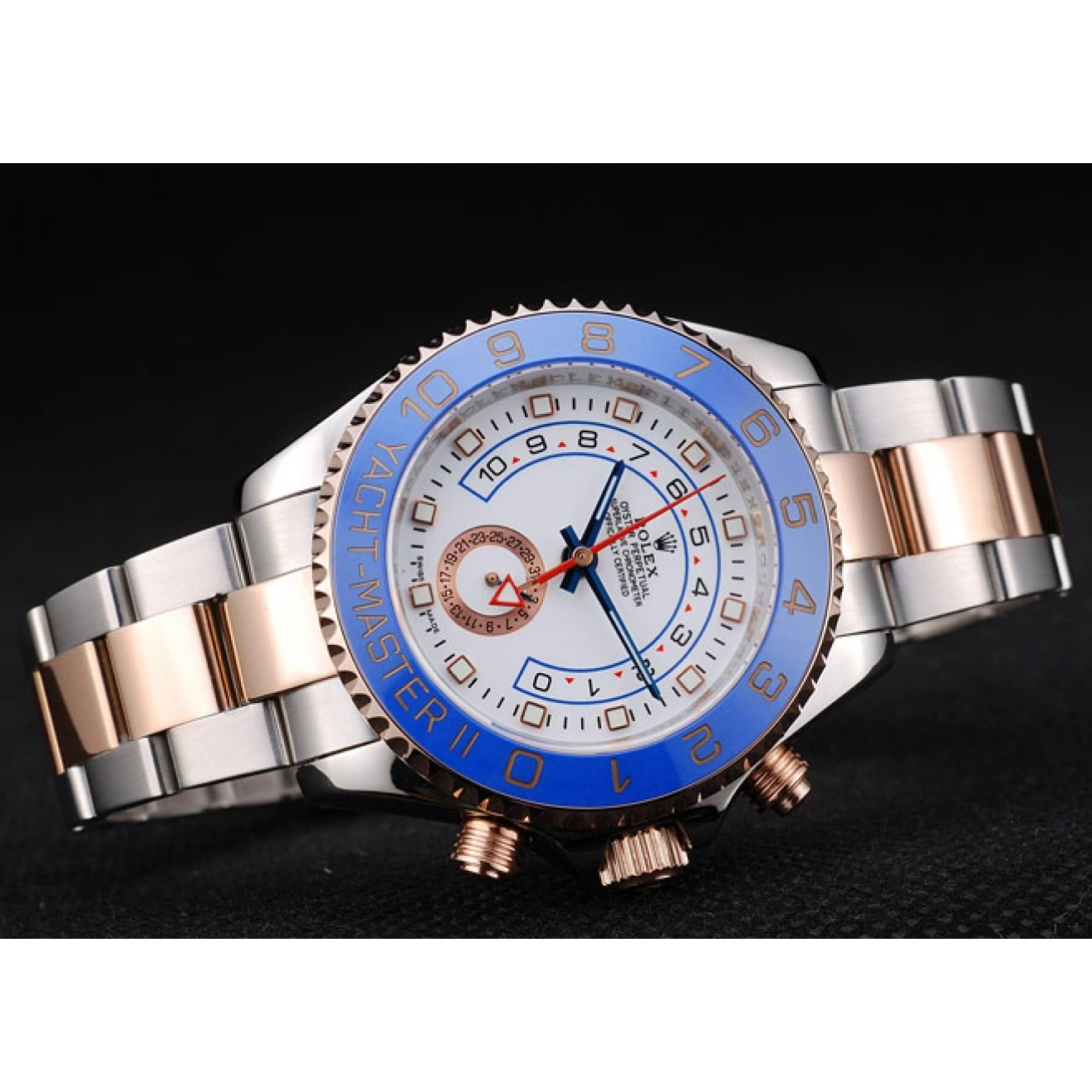 MiroTime 0809 Rolex Yachtmaster Blue Ceramic Bezel White Dial Watch